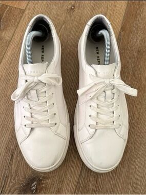 New Republic Men's White Leather Low-Top Sneakers